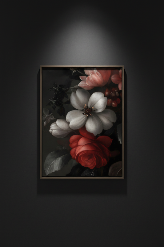 Lily, Rose and Shadow, art print