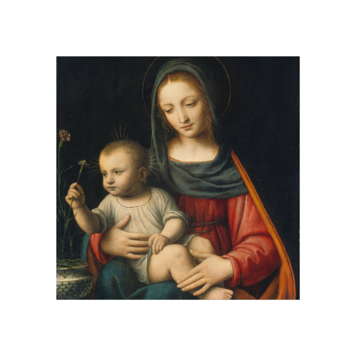 Madonna of the Carnation by Bernardino Luini — fine art reproduction product image