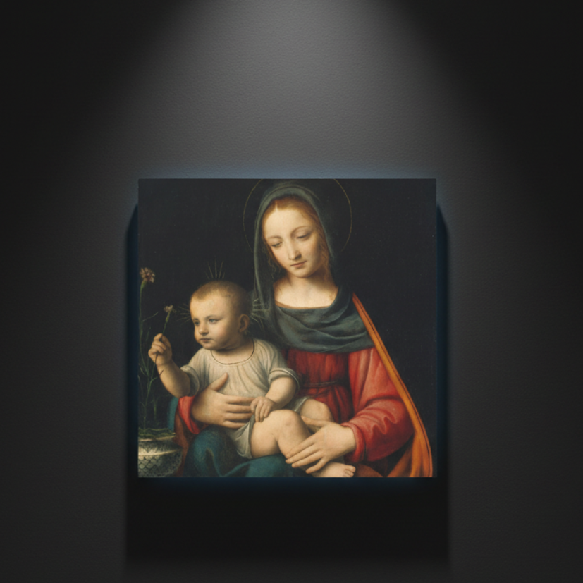Madonna of the Carnation by Bernardino Luini — fine art reproduction product image