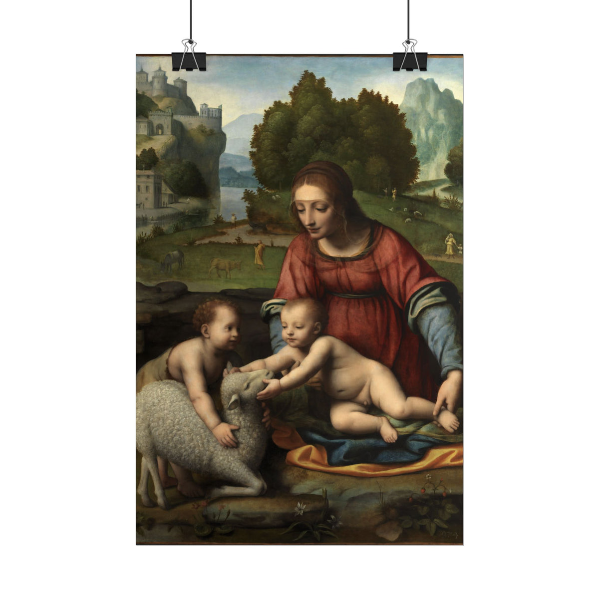 Madonna and Child with the Infant Saint John fine art poster reproduction