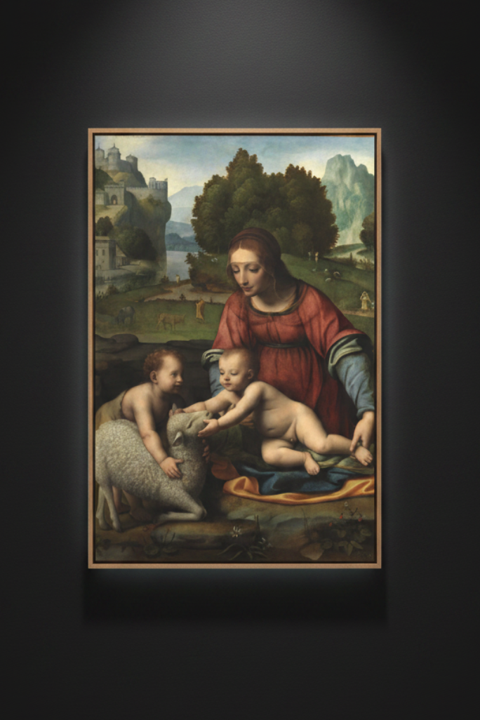 Madonna and Child with the Infant Saint John | Stretched Canvas Print artwork image