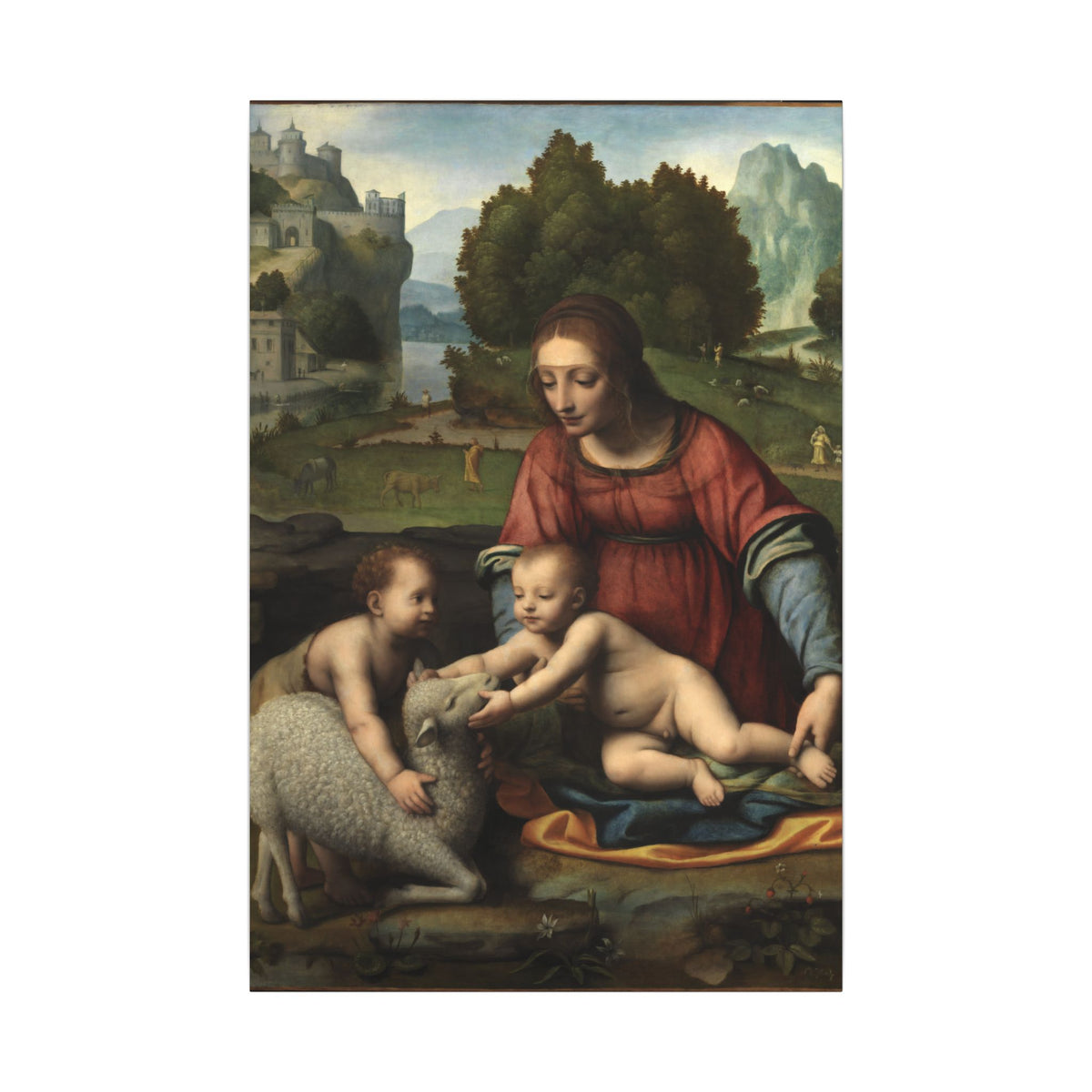 Madonna and Child with the Infant Saint John, canvas wall art, view 6
