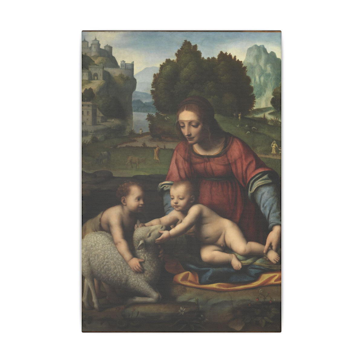 Madonna and Child with Saint John canvas wall art detail
