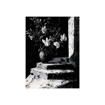Magnolia on the Steps botanical fine art paper print artwork