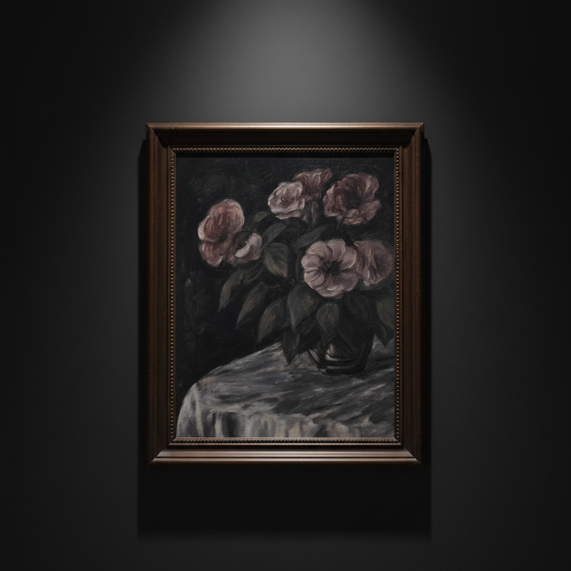 Mauve Roses at Dusk, art print