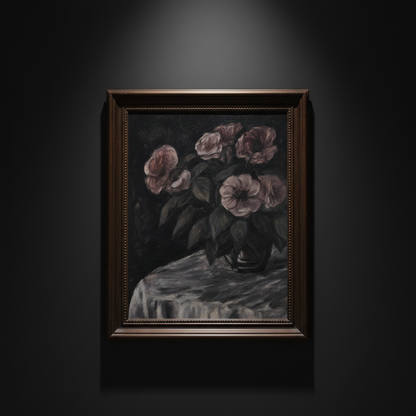 Mauve Roses at Dusk, art print