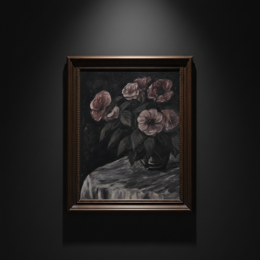 Mauve Roses at Dusk, art print