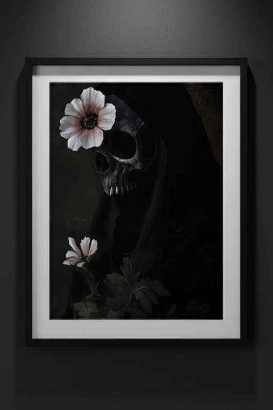Memento in Bloom | Gothic Botanical Fine Art Paper Print artwork image