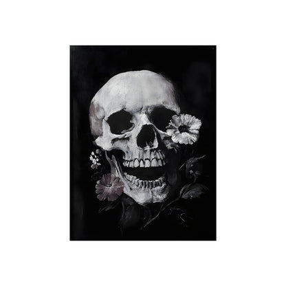 Memento in Bloom gothic skull and flowers fine art poster