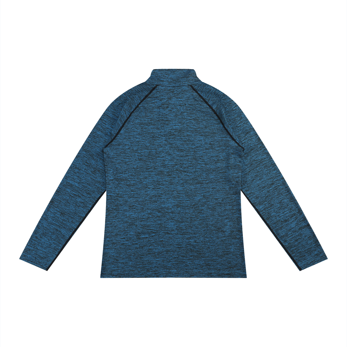 Men's Bodycon Quarter-Zip Long Sleeve T-Shirt in static blue, alternate angle