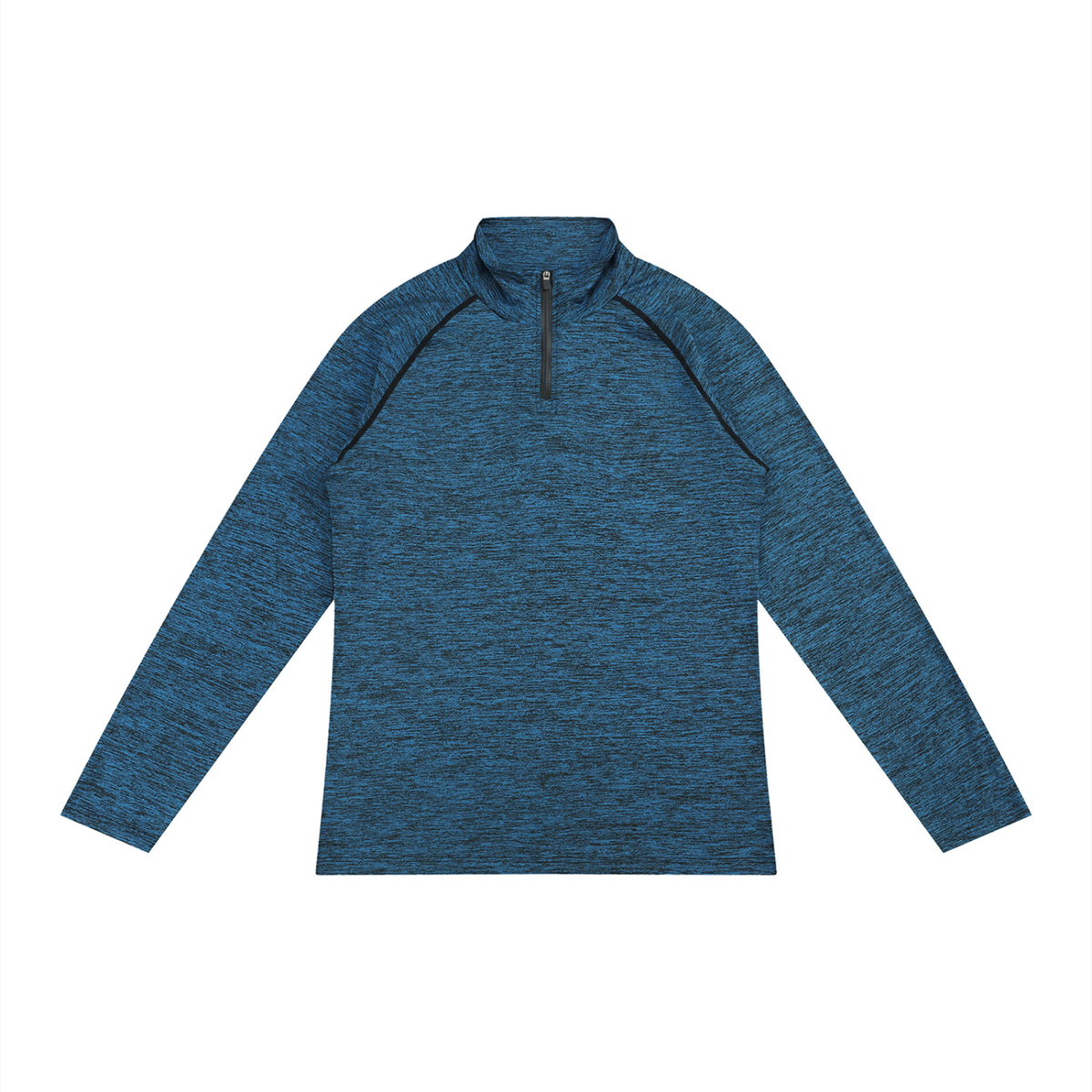 Men's Bodycon Quarter-Zip Long Sleeve T-Shirt in static blue
