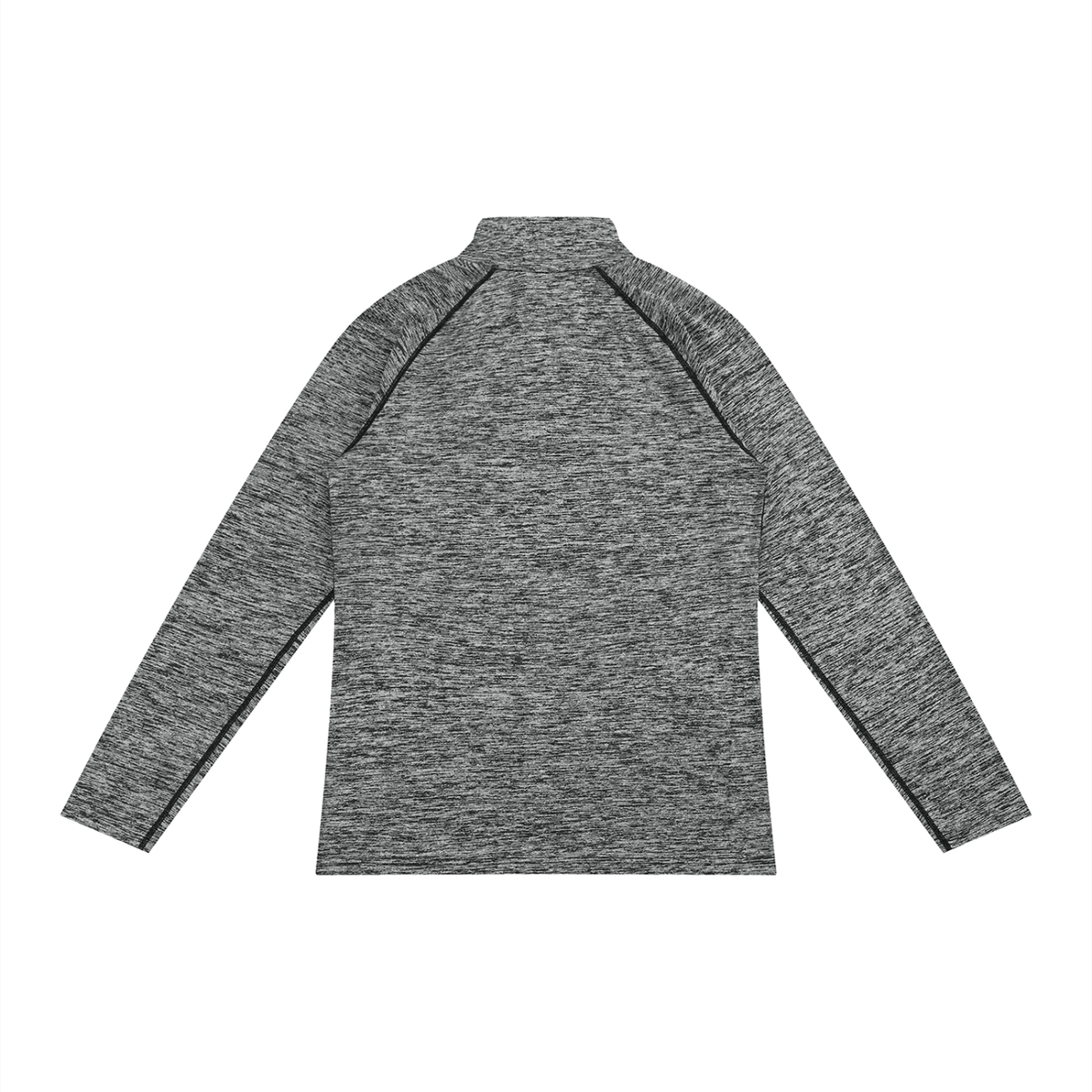 Men's Bodycon Quarter-Zip Long Sleeve T-Shirt in static gray, alternate angle