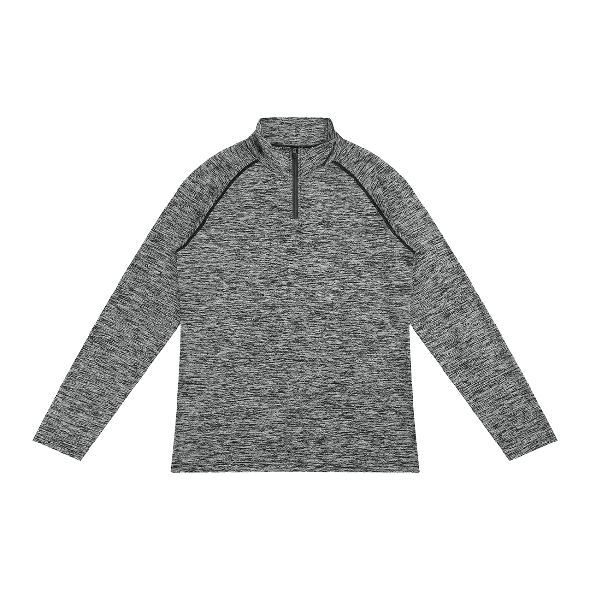 Men's Bodycon Quarter-Zip Long Sleeve T-Shirt in static gray