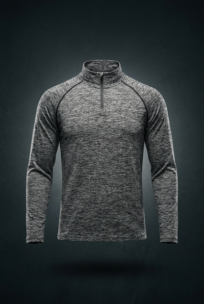 Men's Bodycon Quarter-Zip Long Sleeve T-Shirt