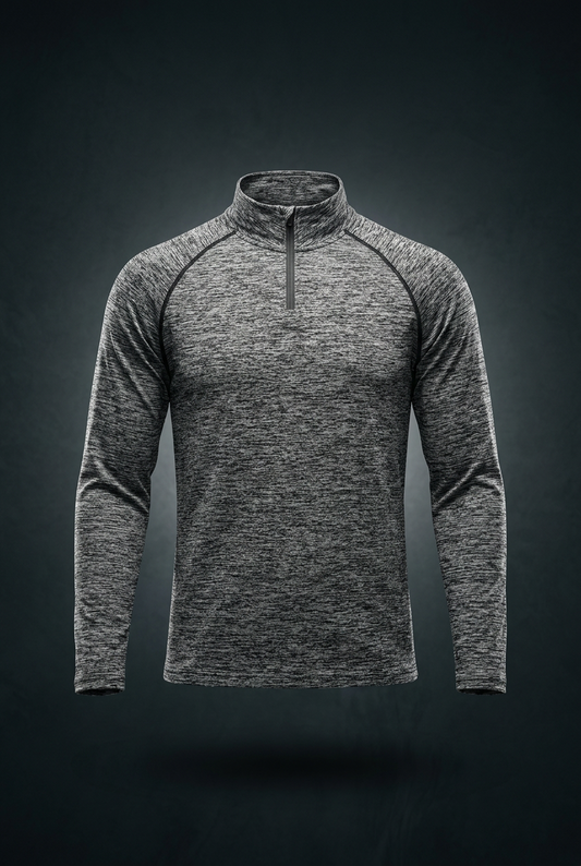 Men's Bodycon Quarter-Zip Long Sleeve T-Shirt