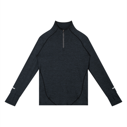 Men's Bodycon Raglan Quarter-Zip T-Shirt in static blue