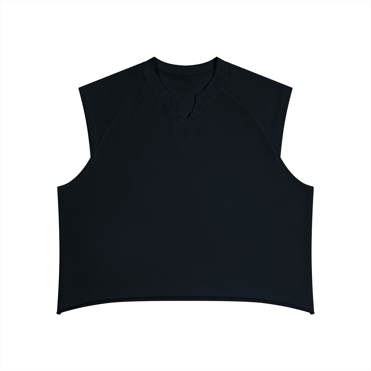 Men's Boxy Raw Hem Tank Top in black
