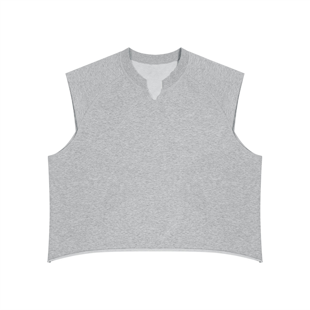 Men's Boxy Raw Hem Tank Top in flower gray