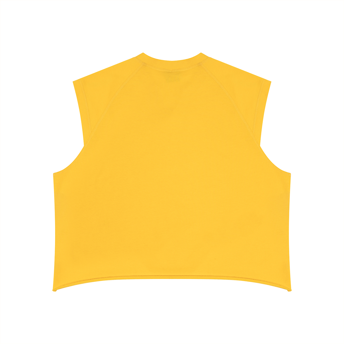 Men's Boxy Raw Hem Tank Top in yellow, alternate angle