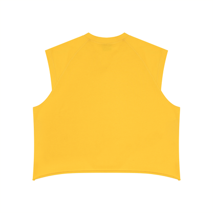 Men's Boxy Raw Hem Tank Top in yellow, alternate angle