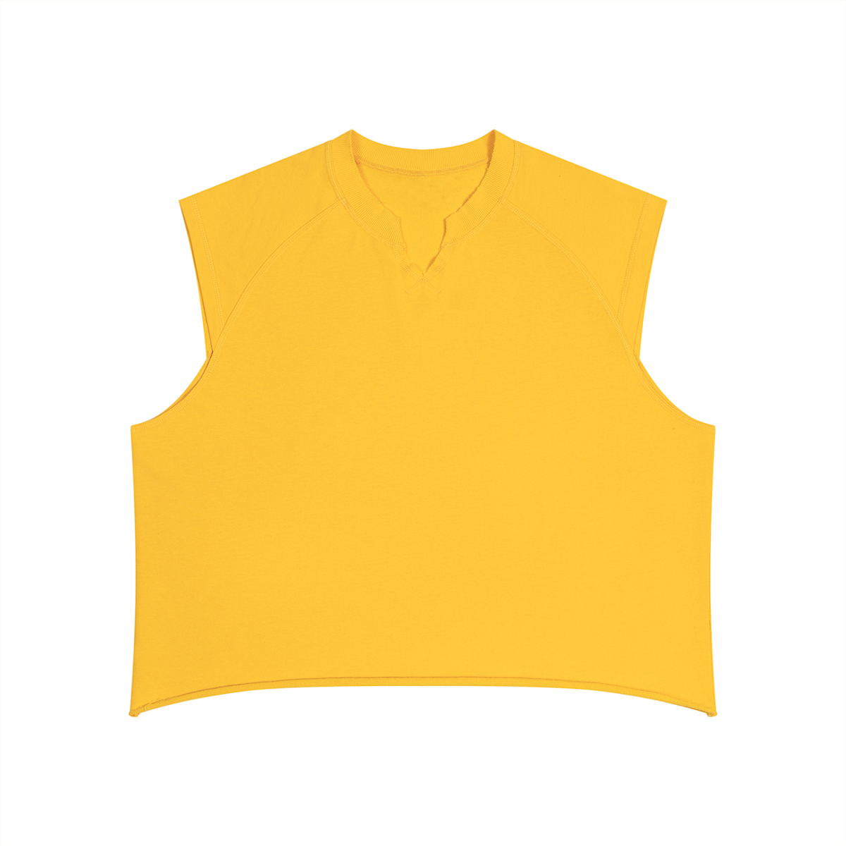 Men's Boxy Raw Hem Tank Top in yellow