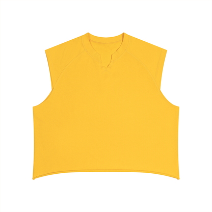 Men's Boxy Raw Hem Tank Top in yellow