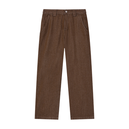 Men's Classic Solid Straight Leg Jeans in brown