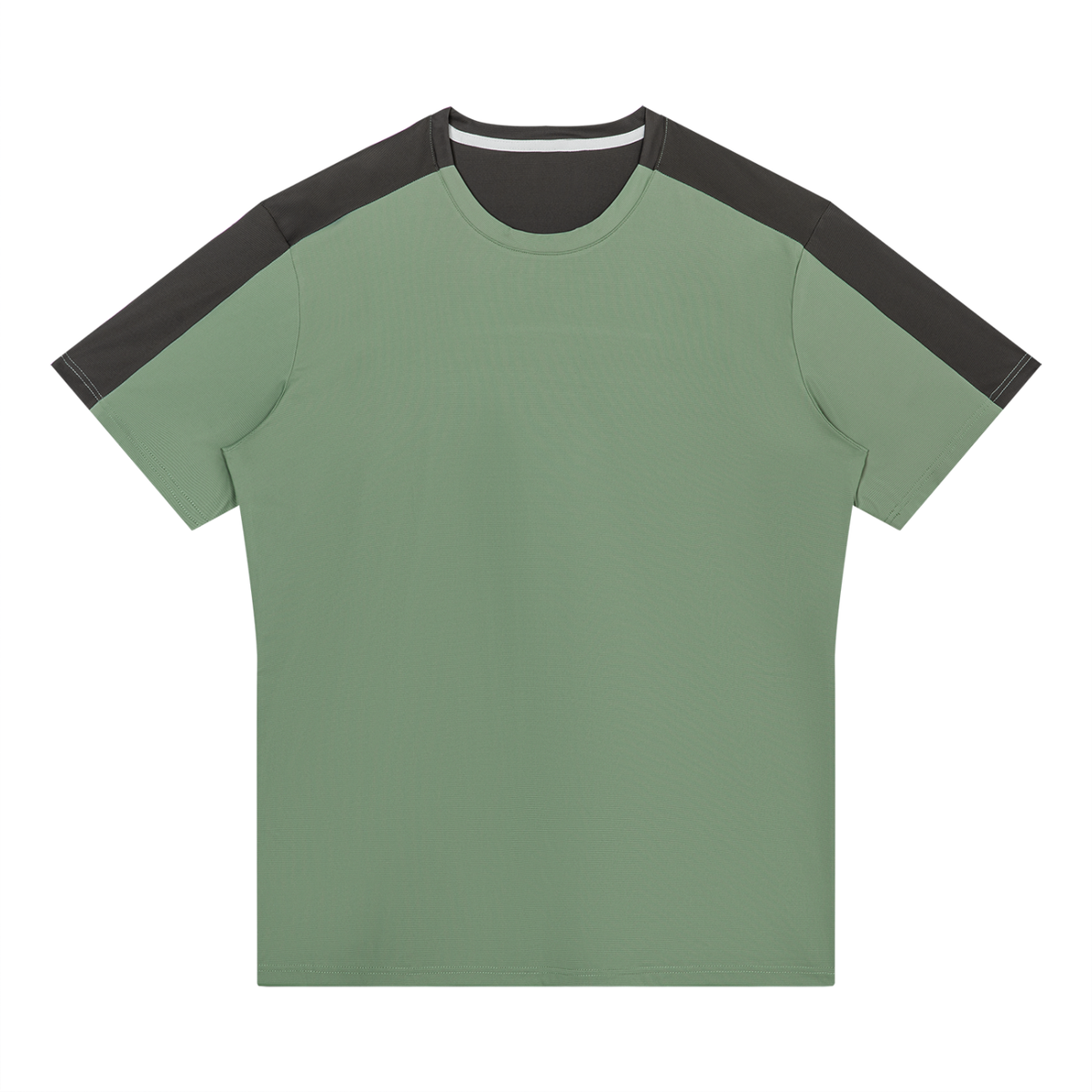 Men's Color Block Performance T-Shirt in bean green with dark gray
