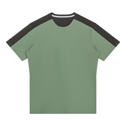 Men's Color Block Performance T-Shirt in bean green with dark gray