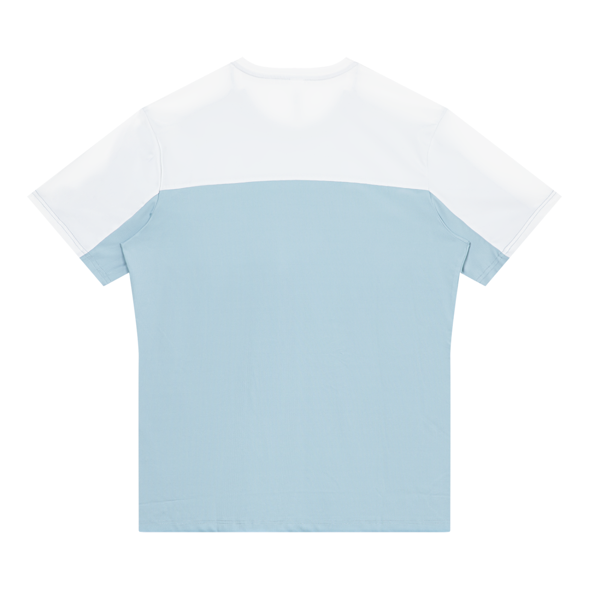 Men's Color Block Performance T-Shirt in light blue with white, alternate angle