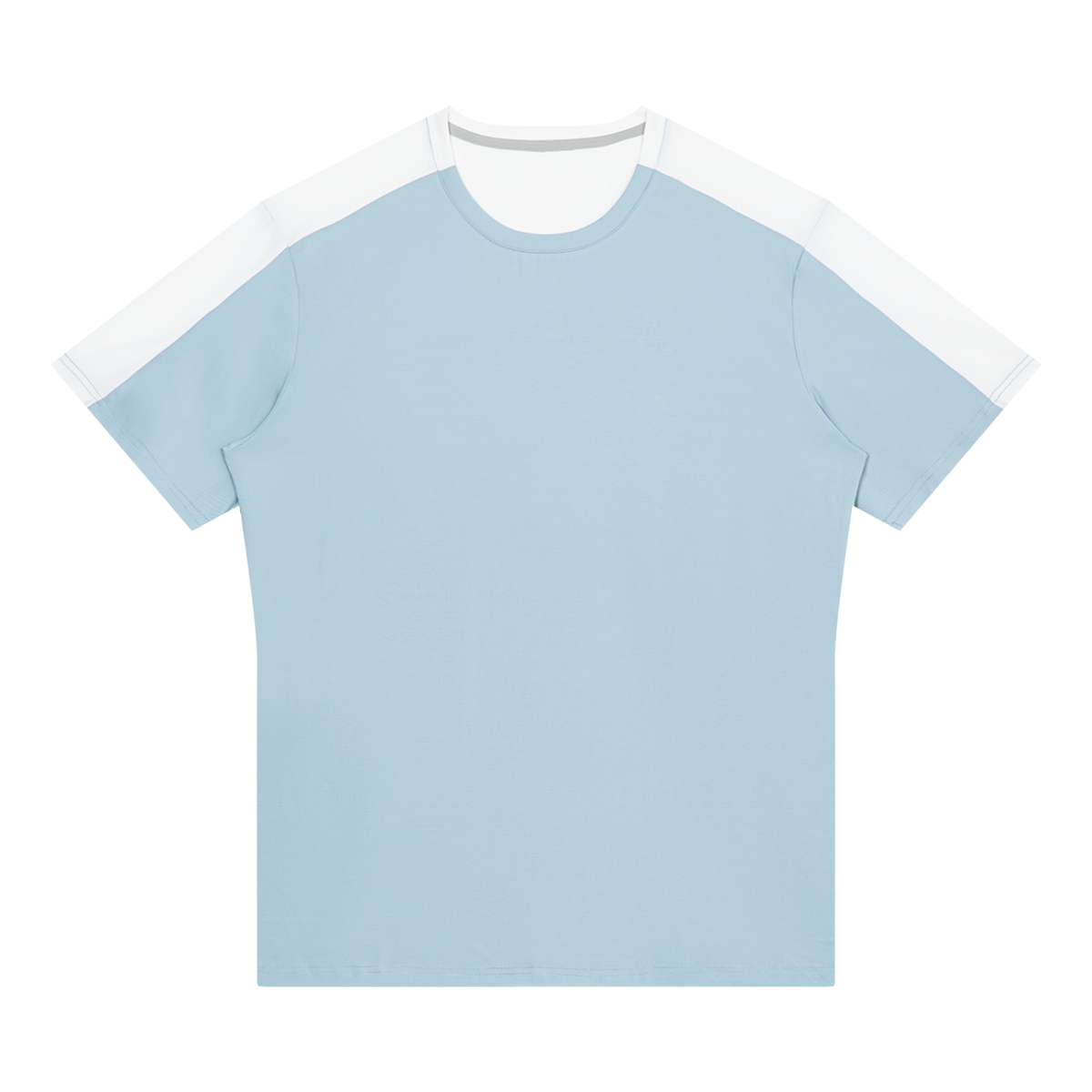 Men's Color Block Performance T-Shirt in light blue with white