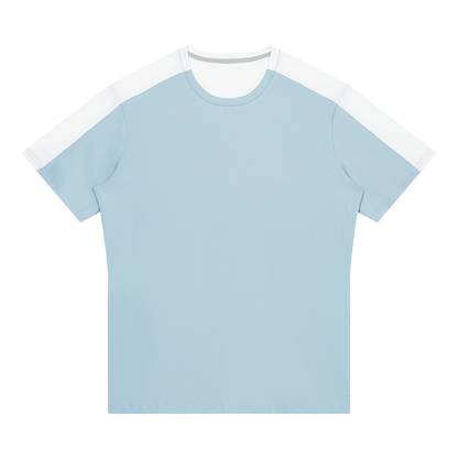 Men's Color Block Performance T-Shirt in light blue with white
