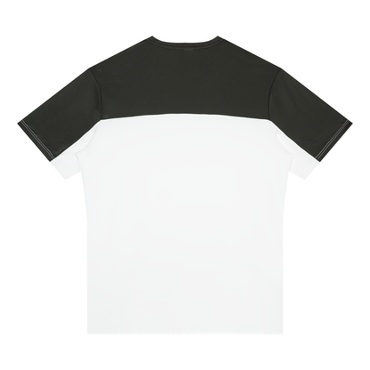 Men's Color Block Performance T-Shirt in white with dark gray, alternate angle
