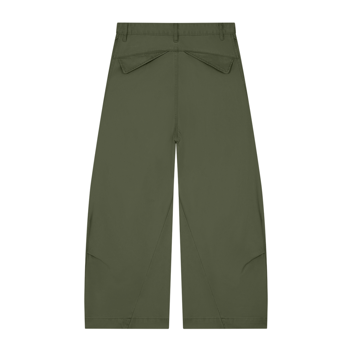 Men's Cotton Barrel Leg Pants in army green, alternate angle