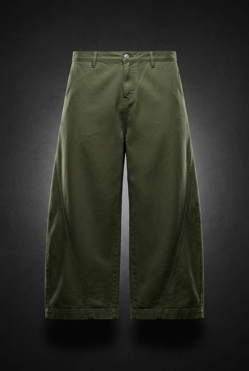 Men's Cotton Barrel Leg Pants