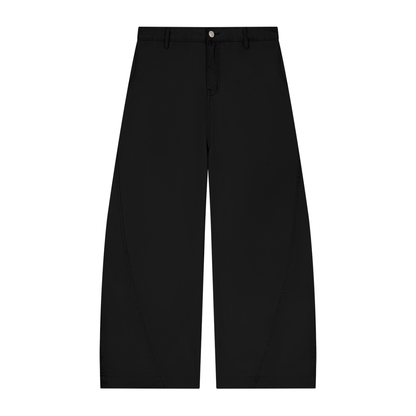 Men's Cotton Barrel Leg Pants in black