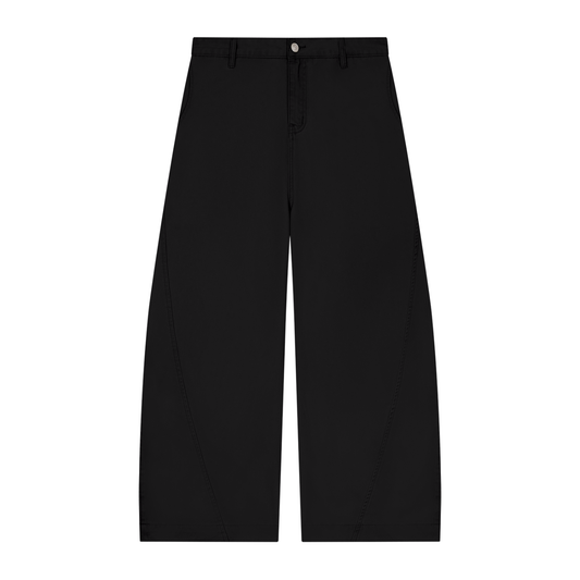 Men's Cotton Barrel Leg Pants in black