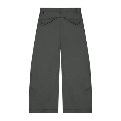 Men's Cotton Barrel Leg Pants in dark gray, alternate angle