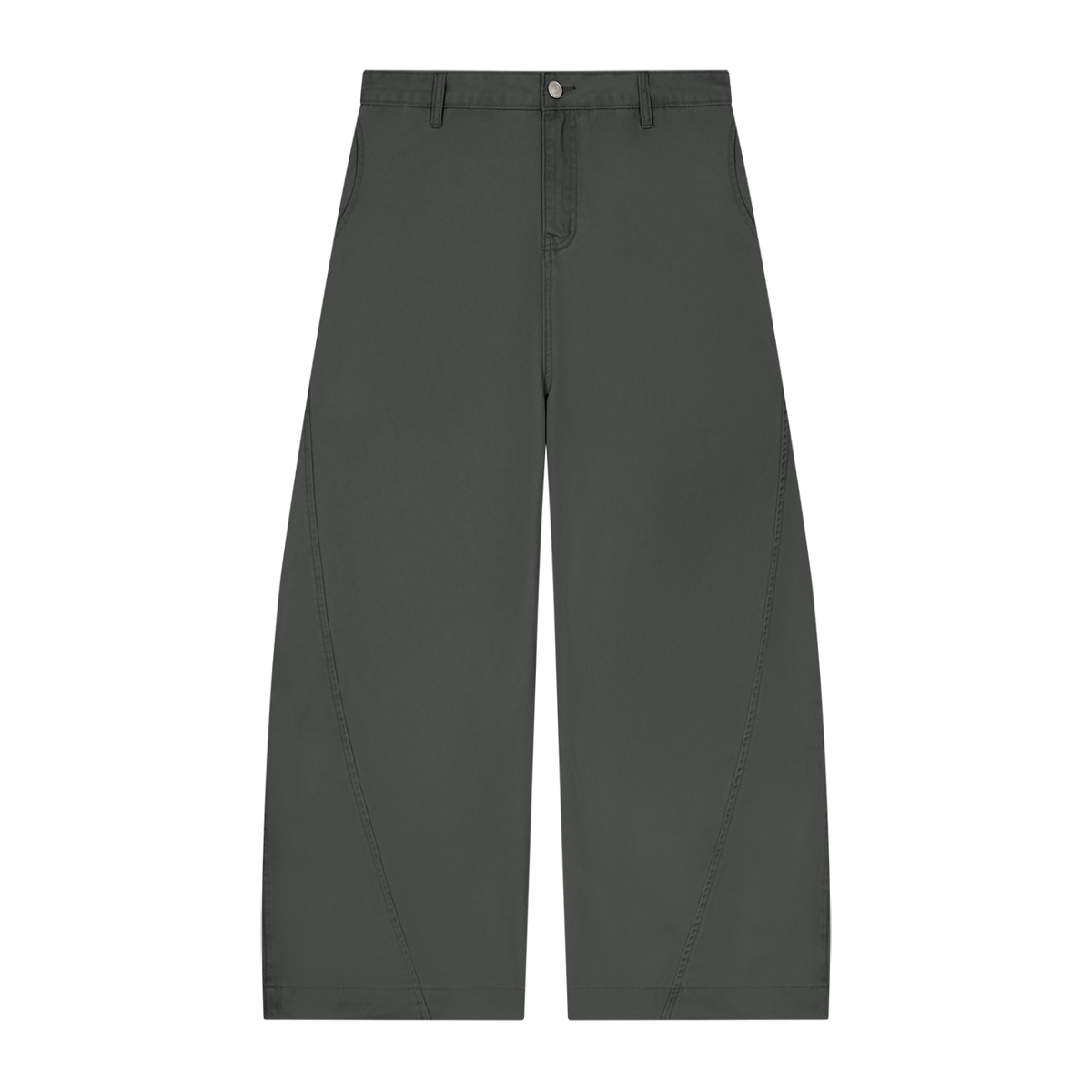 Men's Cotton Barrel Leg Pants in dark gray