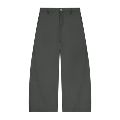 Men's Cotton Barrel Leg Pants in dark gray