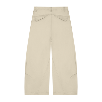 Men's Cotton Barrel Leg Pants in mild apricot, alternate angle