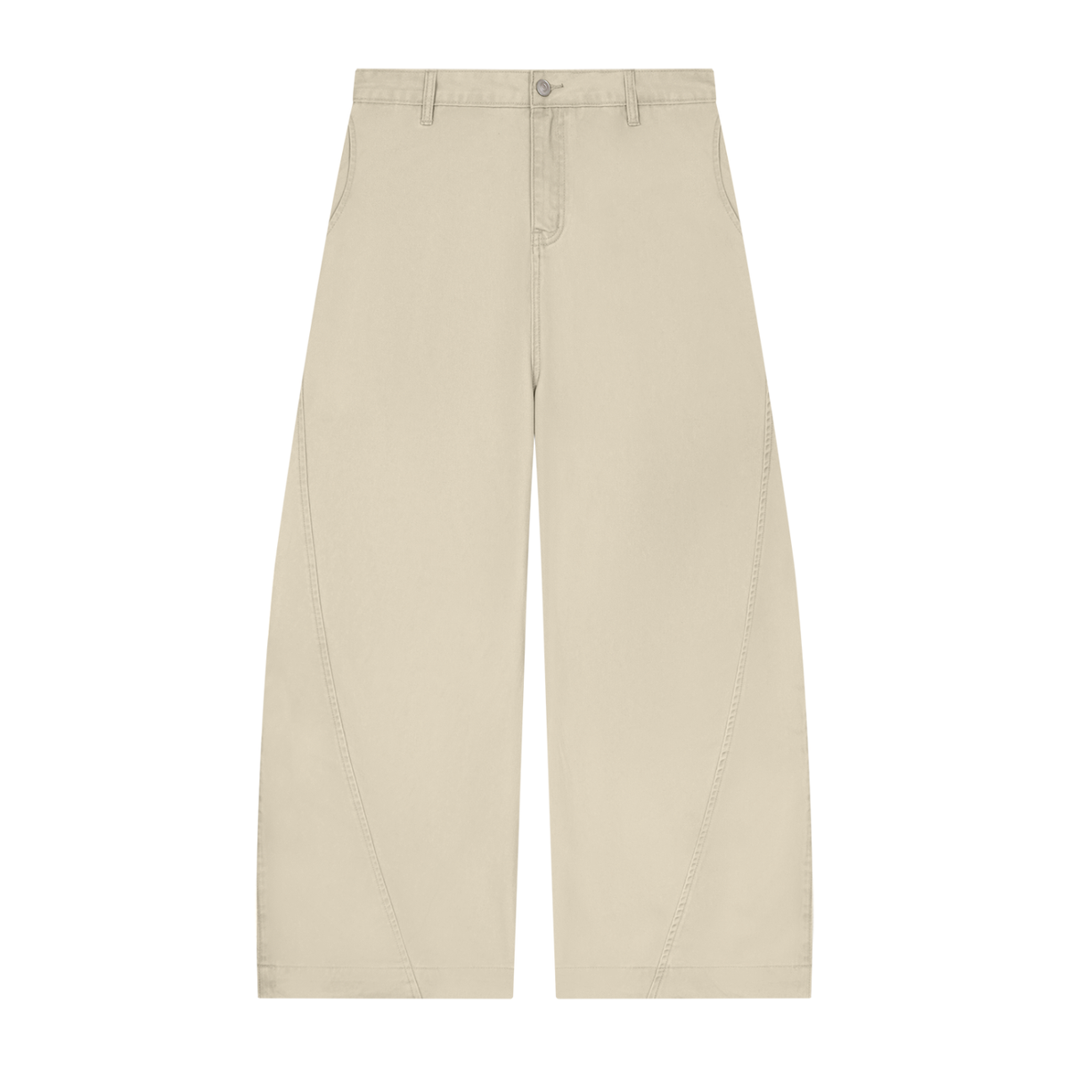 Men's Cotton Barrel Leg Pants in mild apricot