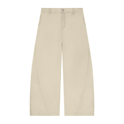 Men's Cotton Barrel Leg Pants in mild apricot