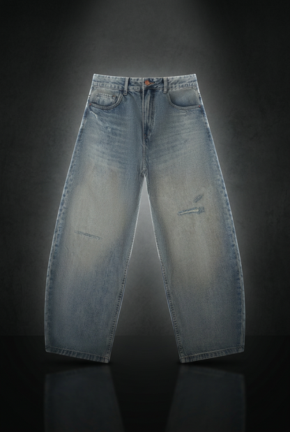 Men's Distressed Barrel Leg Jeans