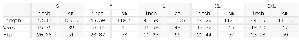 Size chart for the Men's Enzyme Wash High Rise Wide Leg Jeans