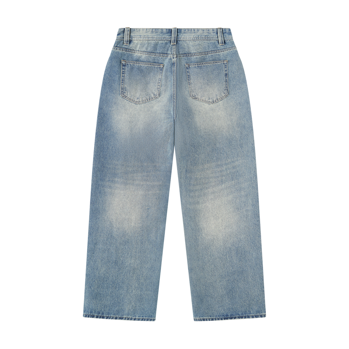 Men's Hand Brushed Straight Leg Denim Jeans in jeans blue, alternate angle