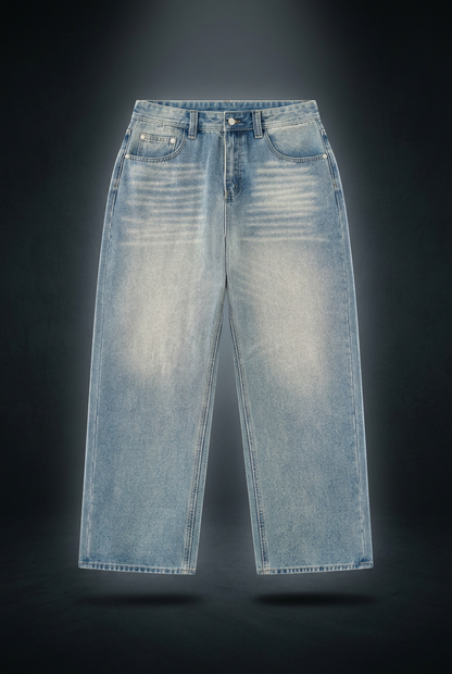 Men's Hand Brushed Straight Leg Denim Jeans, view 1