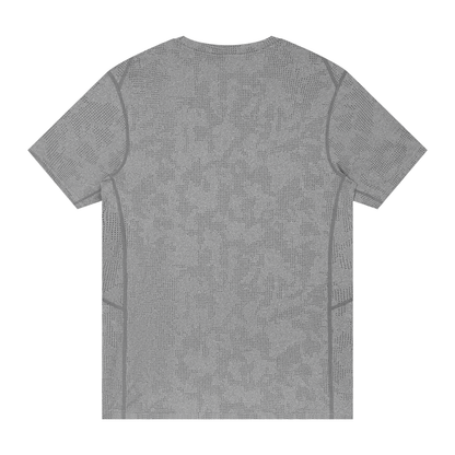 Men's Jacquard Regular Fit T-Shirt in flower gray, alternate angle