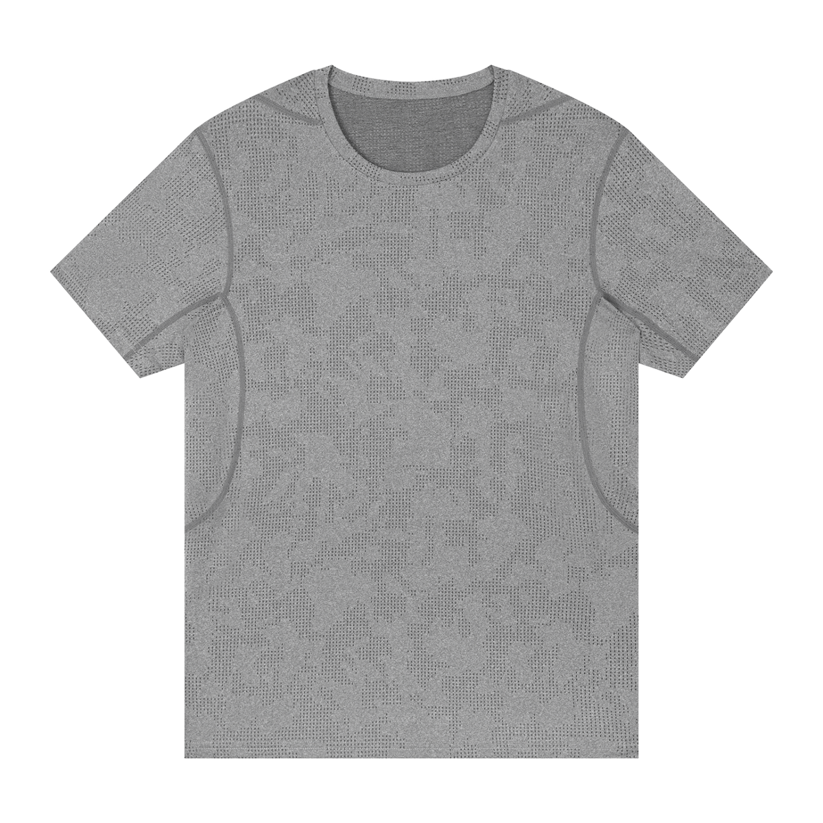 Men's Jacquard Regular Fit T-Shirt in flower gray