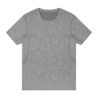 Men's Jacquard Regular Fit T-Shirt in flower gray